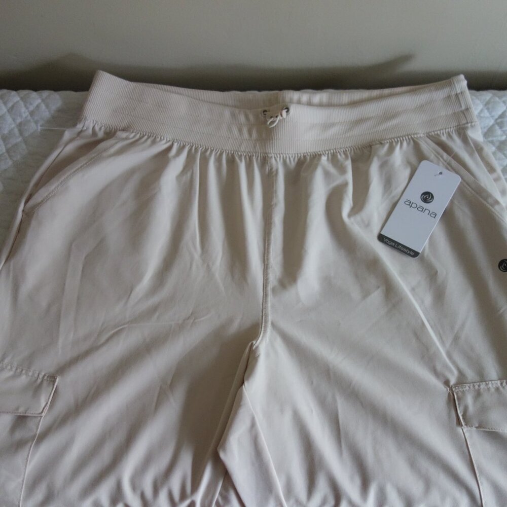 NWT $46 APANA Yoga Lightweight Cargo Pants – Wmns Large - Picture 2 of 5